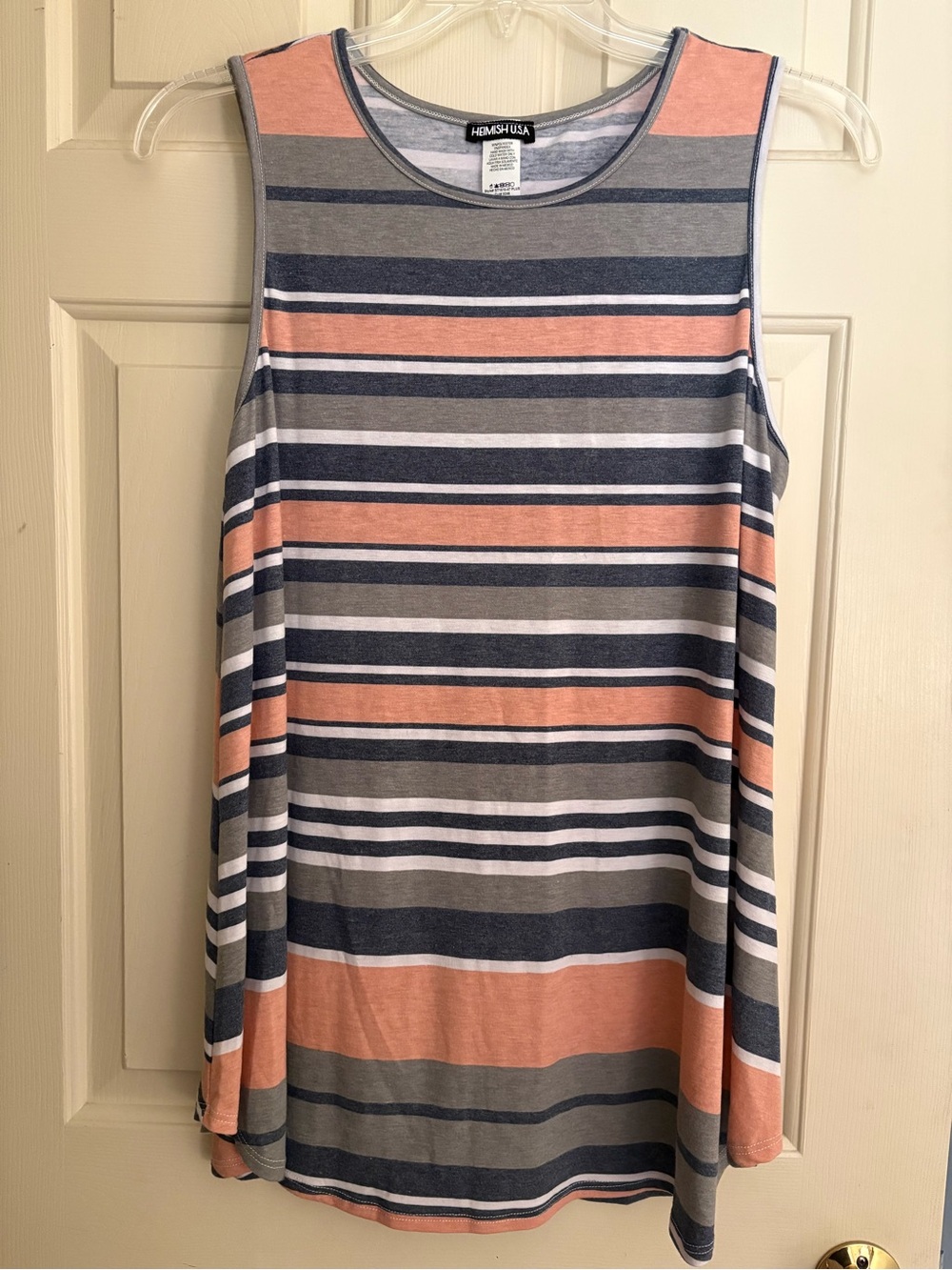 Hemish USA Size 1x Striped Sleeveless Tank Top, NWOT